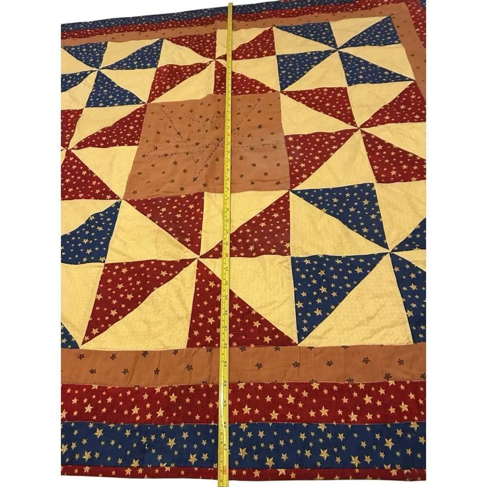 Handmade 48 x 48 Americana 250th USA Anniversary Nine Patch Lap Quilt